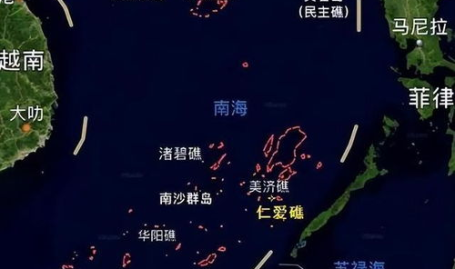 美济礁地图,南沙群岛中的璀璨明珠,中国南海战略要地”